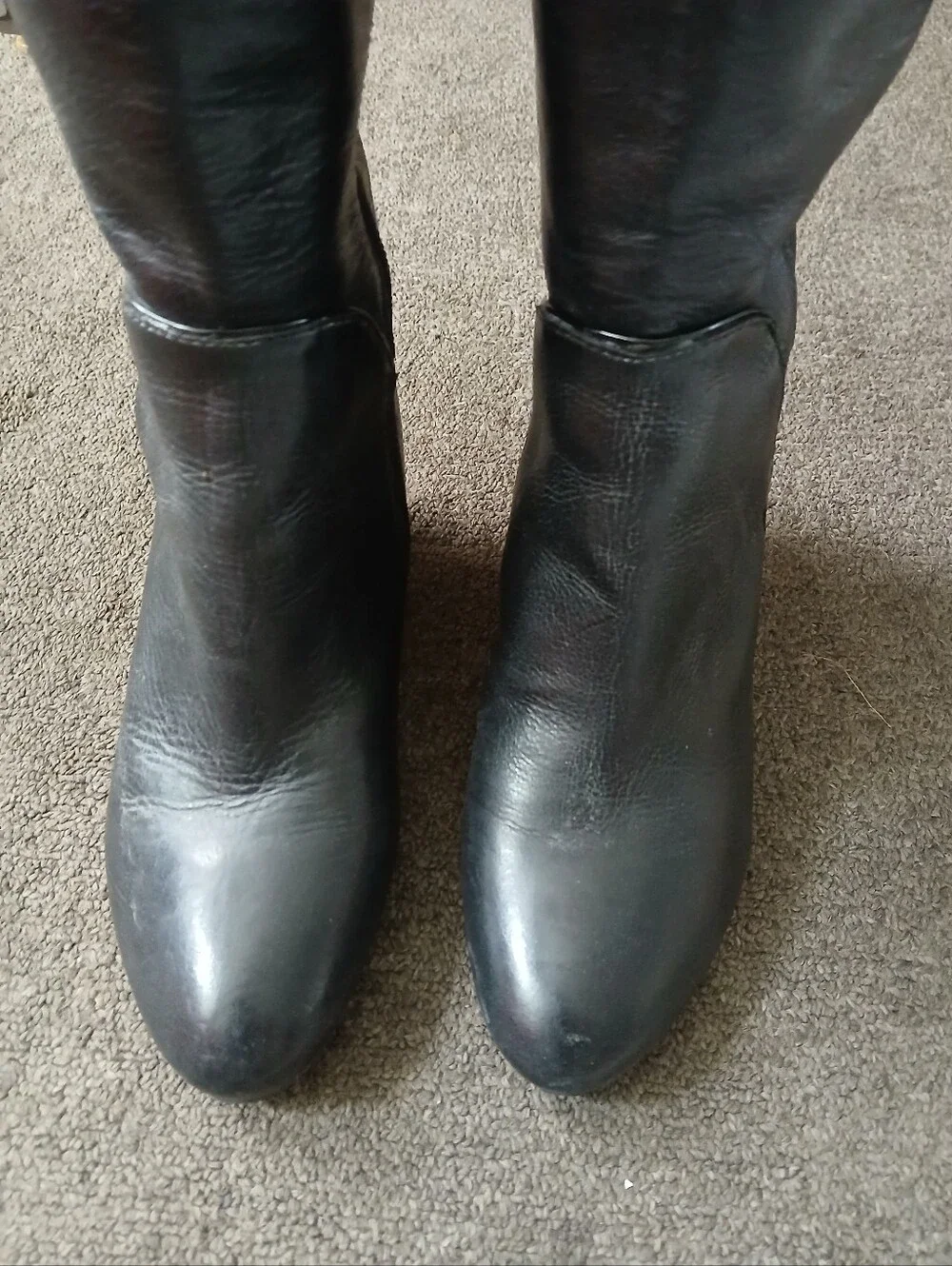 Naya Women’s Black Leather Tall Riding Boots – Size 7.5M